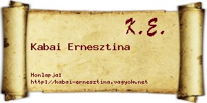 Kabai Ernesztina névjegykártya