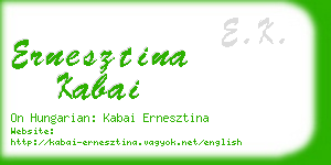 ernesztina kabai business card